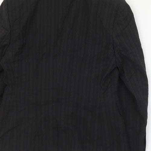 Brook Taverner Womens Black Striped Polyester Jacket Suit Jacket Size 6