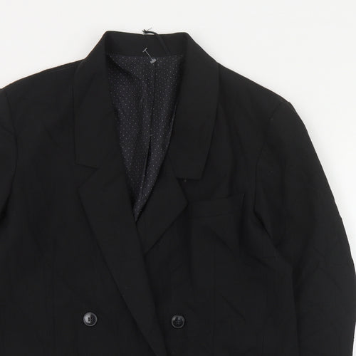 St Michael Womens Black  Polyester Jacket Suit Jacket Size 14