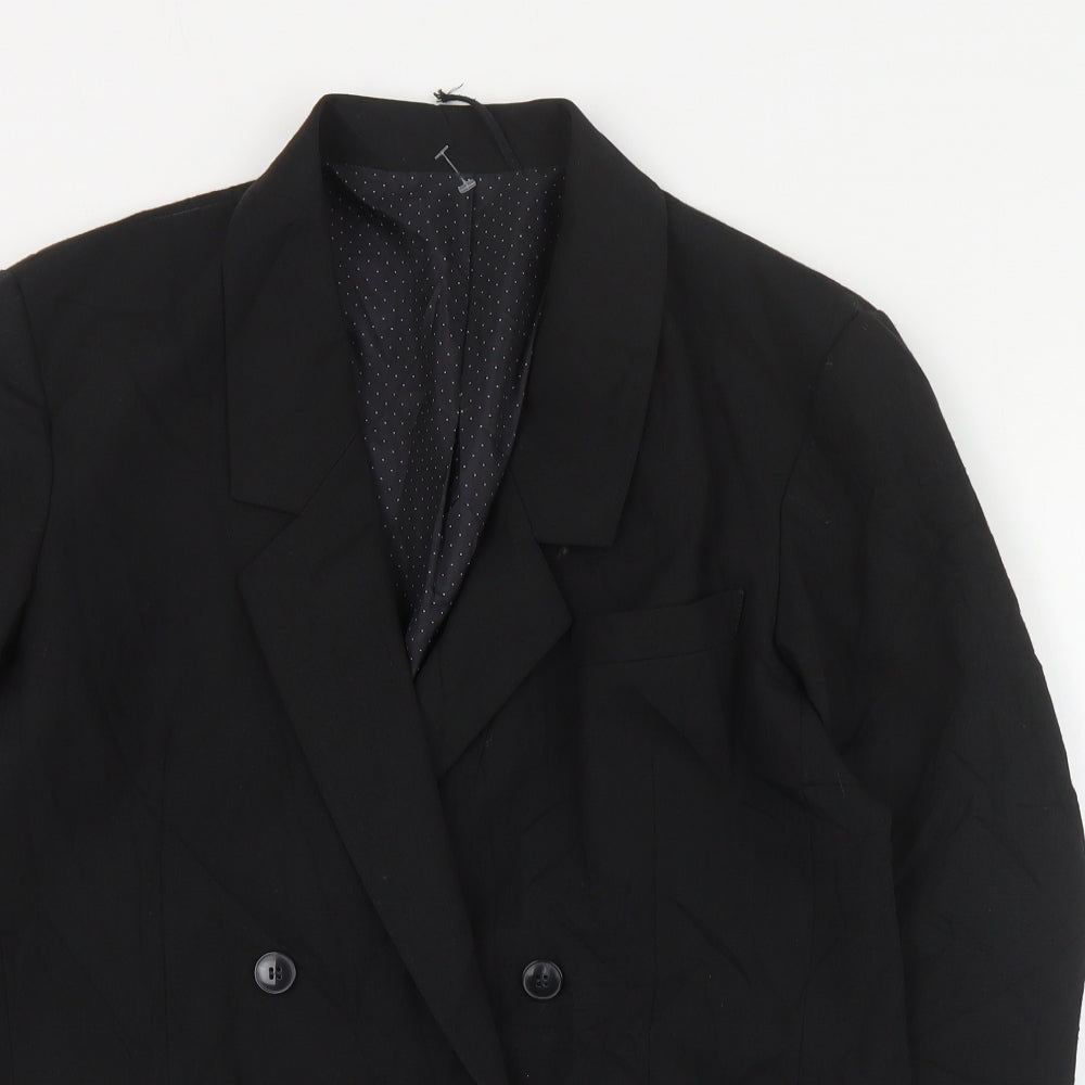 St Michael Womens Black  Polyester Jacket Suit Jacket Size 14