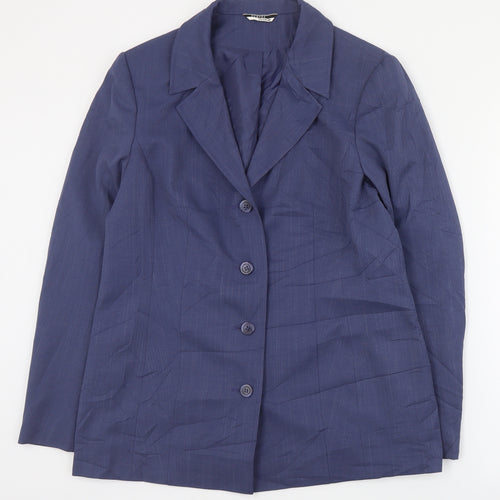 George Womens Blue  Polyester Jacket Suit Jacket Size 14