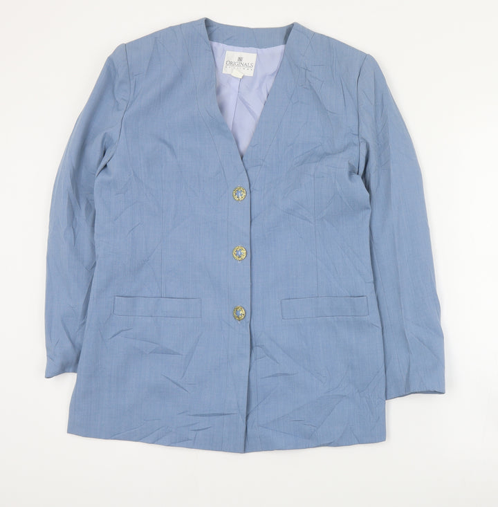 Originals Womens Blue Jacket Blazer Size 10 Button