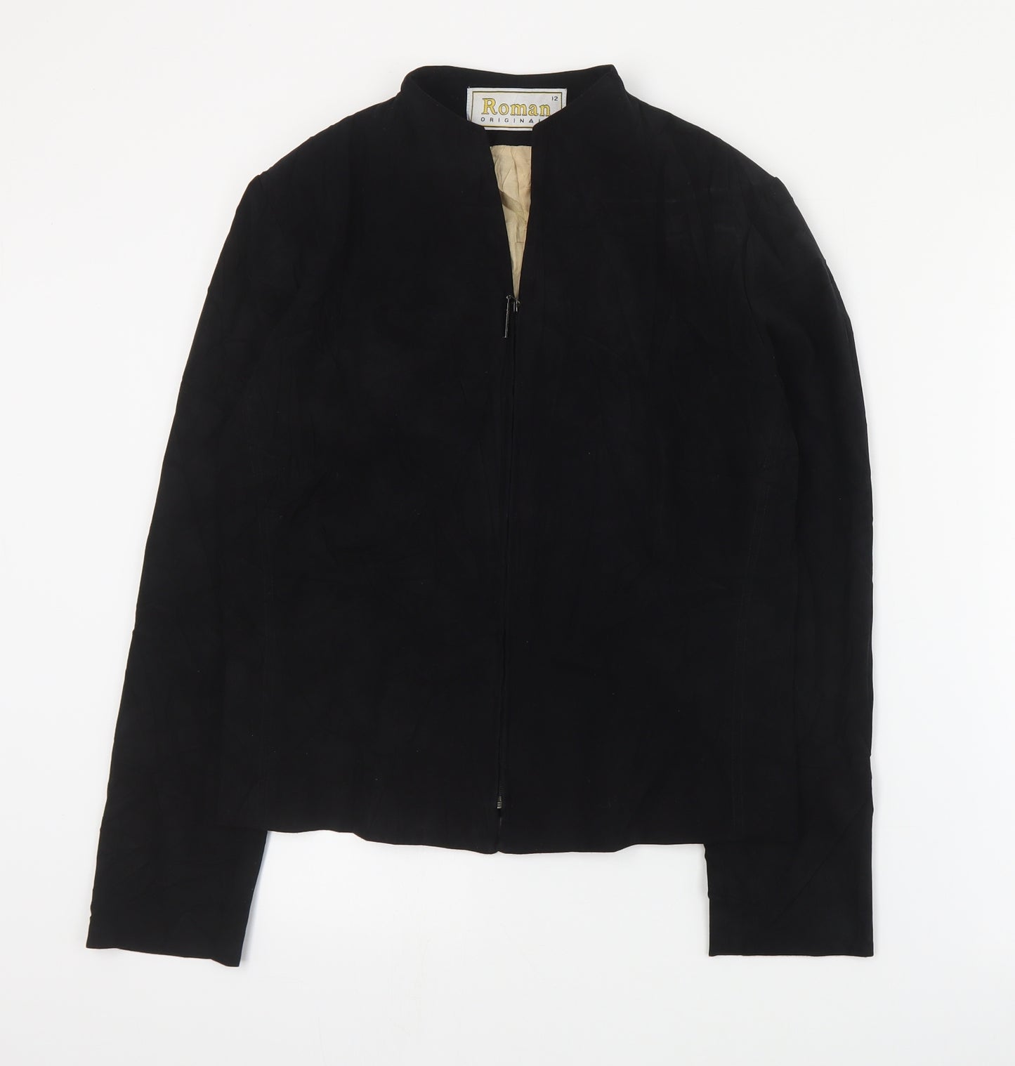 Roman Womens Black   Jacket  Size 12  Zip