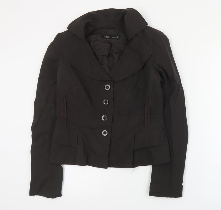 Hexeline Womens Brown   Jacket  Size 10  Button