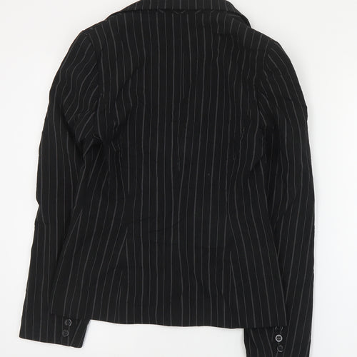Pilot Womens Black Striped Polyester Jacket Suit Jacket Size 12