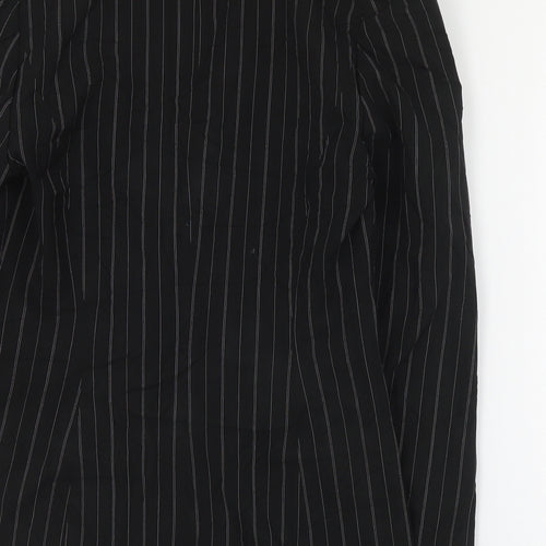 Pilot Womens Black Striped Polyester Jacket Suit Jacket Size 12