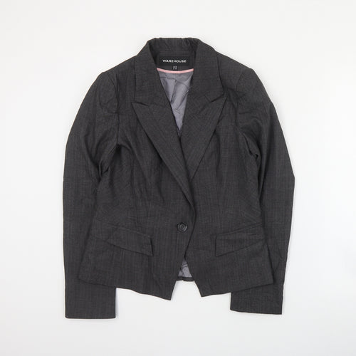Warehouse Womens Grey  Polyester Jacket Suit Jacket Size 14