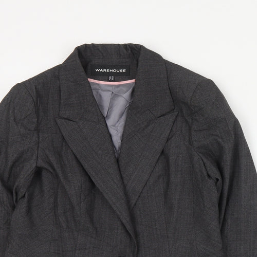 Warehouse Womens Grey  Polyester Jacket Suit Jacket Size 14