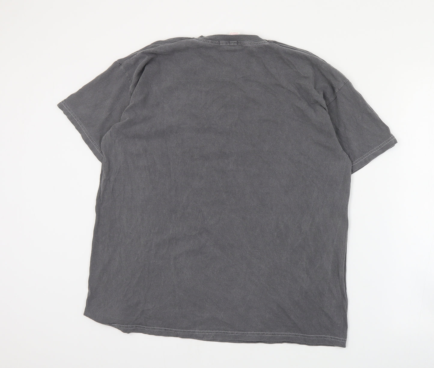 PRETTYLITTLETHING Womens Grey  Cotton Basic T-Shirt Size M Crew Neck