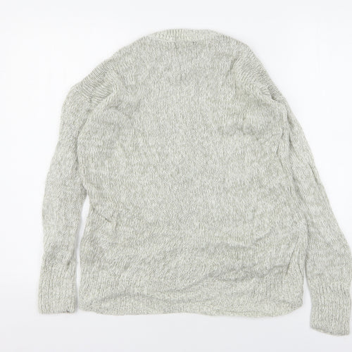 New Look Womens Grey Round Neck  Acrylic Pullover Jumper Size S