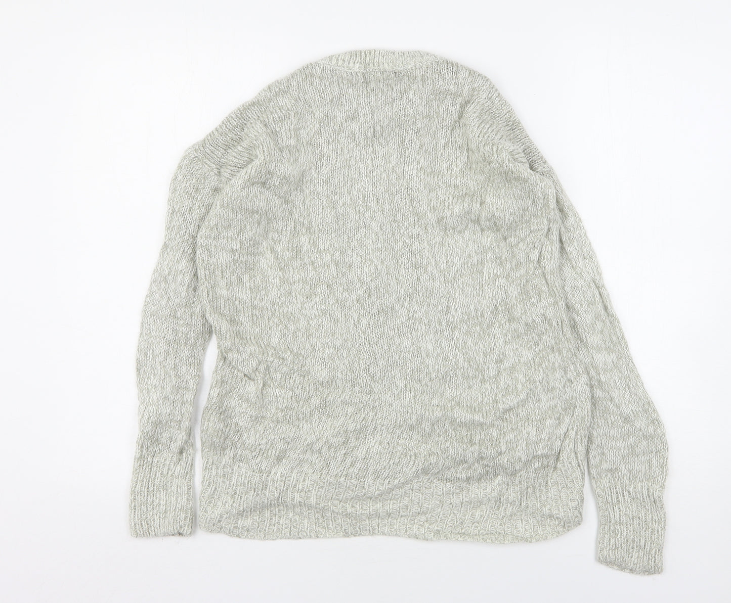 New Look Womens Grey Round Neck  Acrylic Pullover Jumper Size S