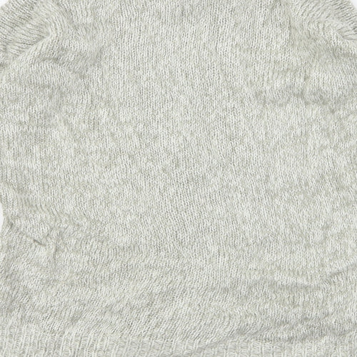 New Look Womens Grey Round Neck  Acrylic Pullover Jumper Size S