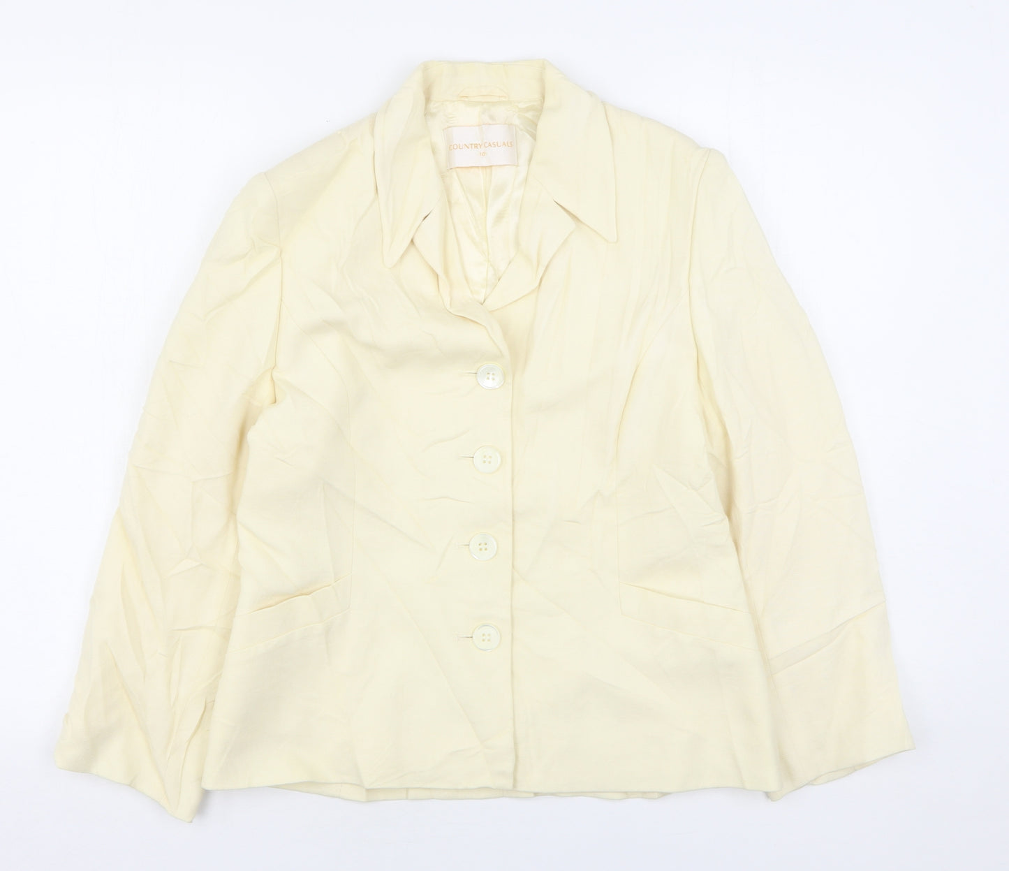 Country Casuals Womens Beige  Wool Jacket Blazer Size 10