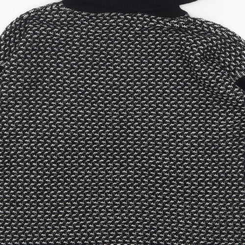 Wallis Womens Black Roll Neck Geometric Acrylic Pullover Jumper Size S