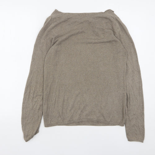 TOM TAILOR Womens Beige Round Neck  Cotton Pullover Jumper Size S