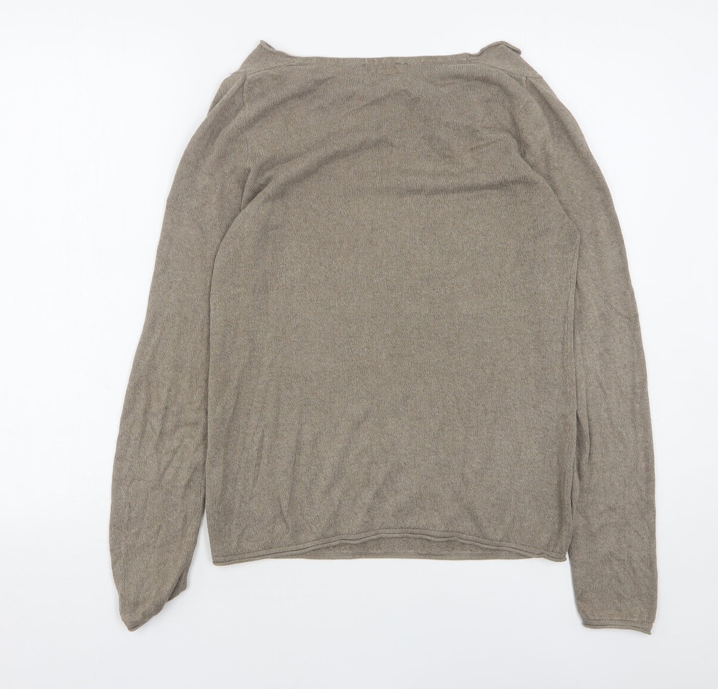 TOM TAILOR Womens Beige Round Neck  Cotton Pullover Jumper Size S