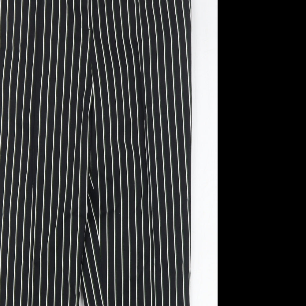 NEXT Womens Multicoloured Striped Cotton Cropped Trousers Size 14 L25 in Regular