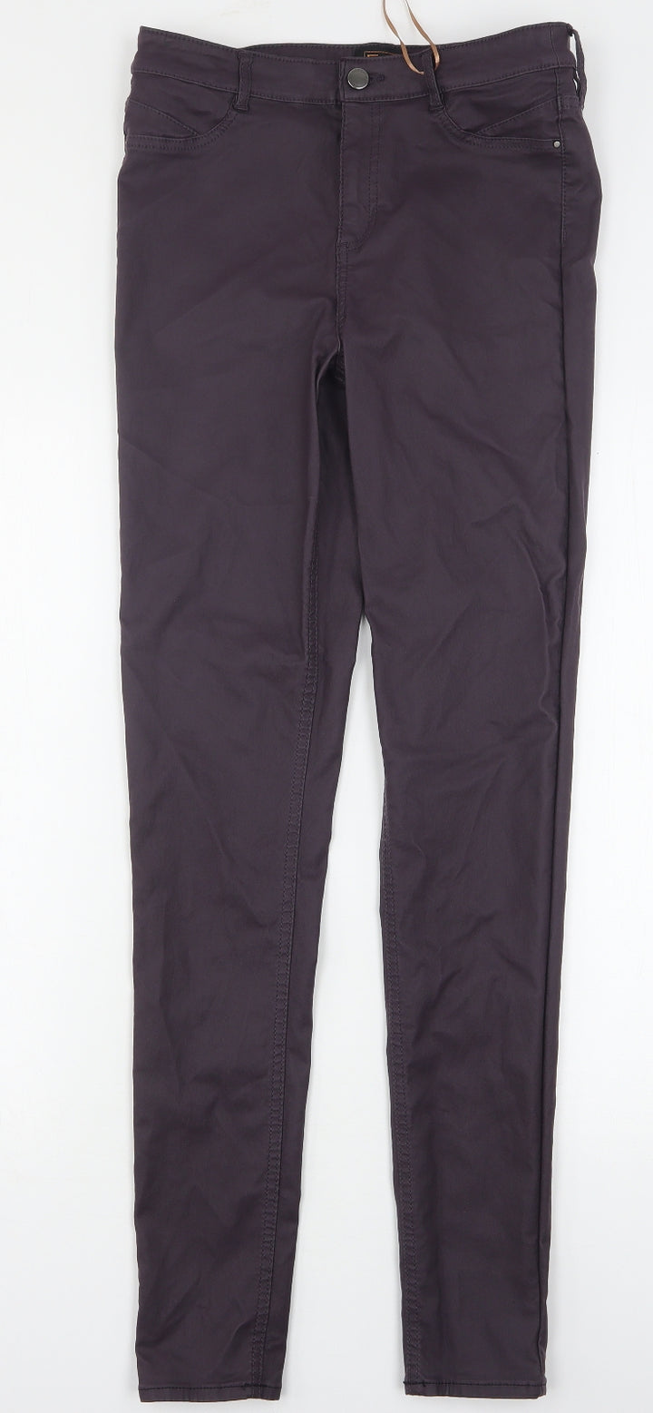 F&F Womens Purple Viscose Skinny Jeans Size 10 L31 in Regular