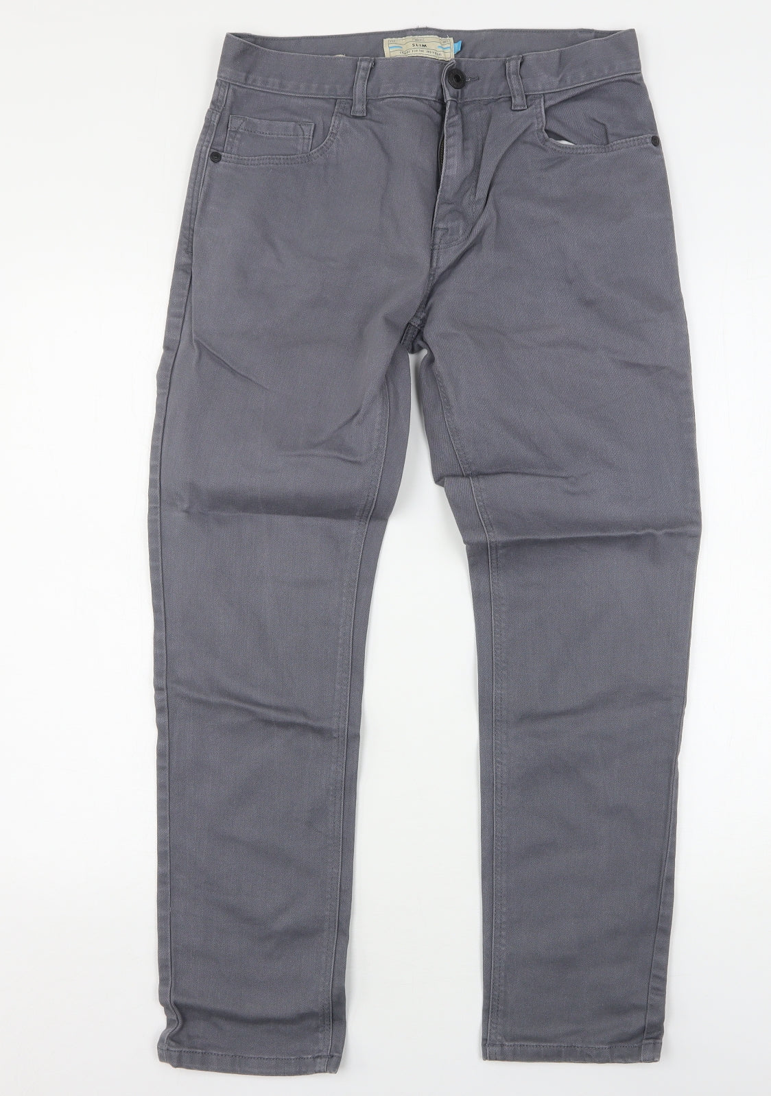 NEXT Mens Grey  Cotton Straight Jeans Size 30 L28 in Slim