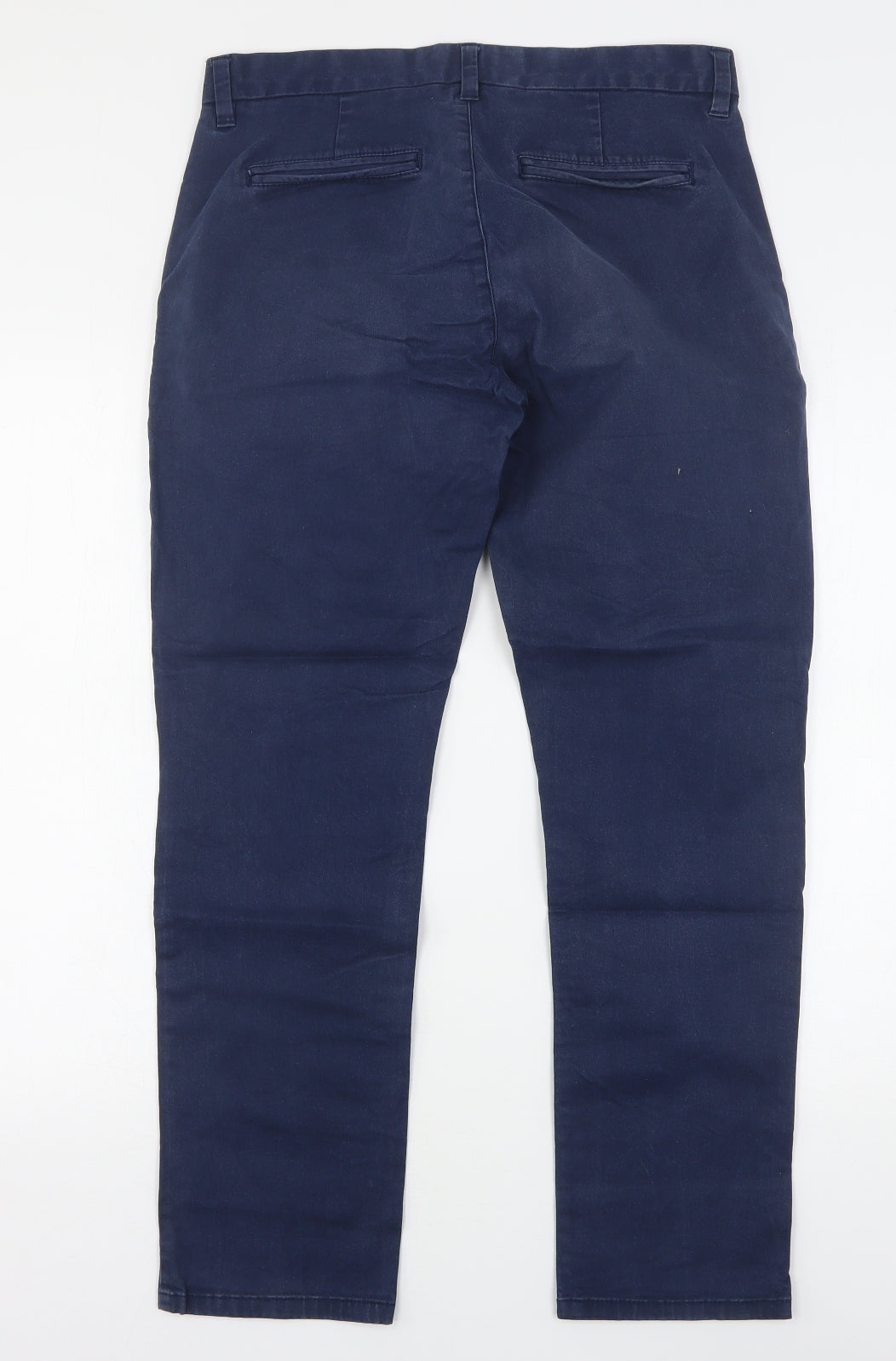NEXT Mens Blue  Cotton Chino Trousers Size 32 L29 in Slim