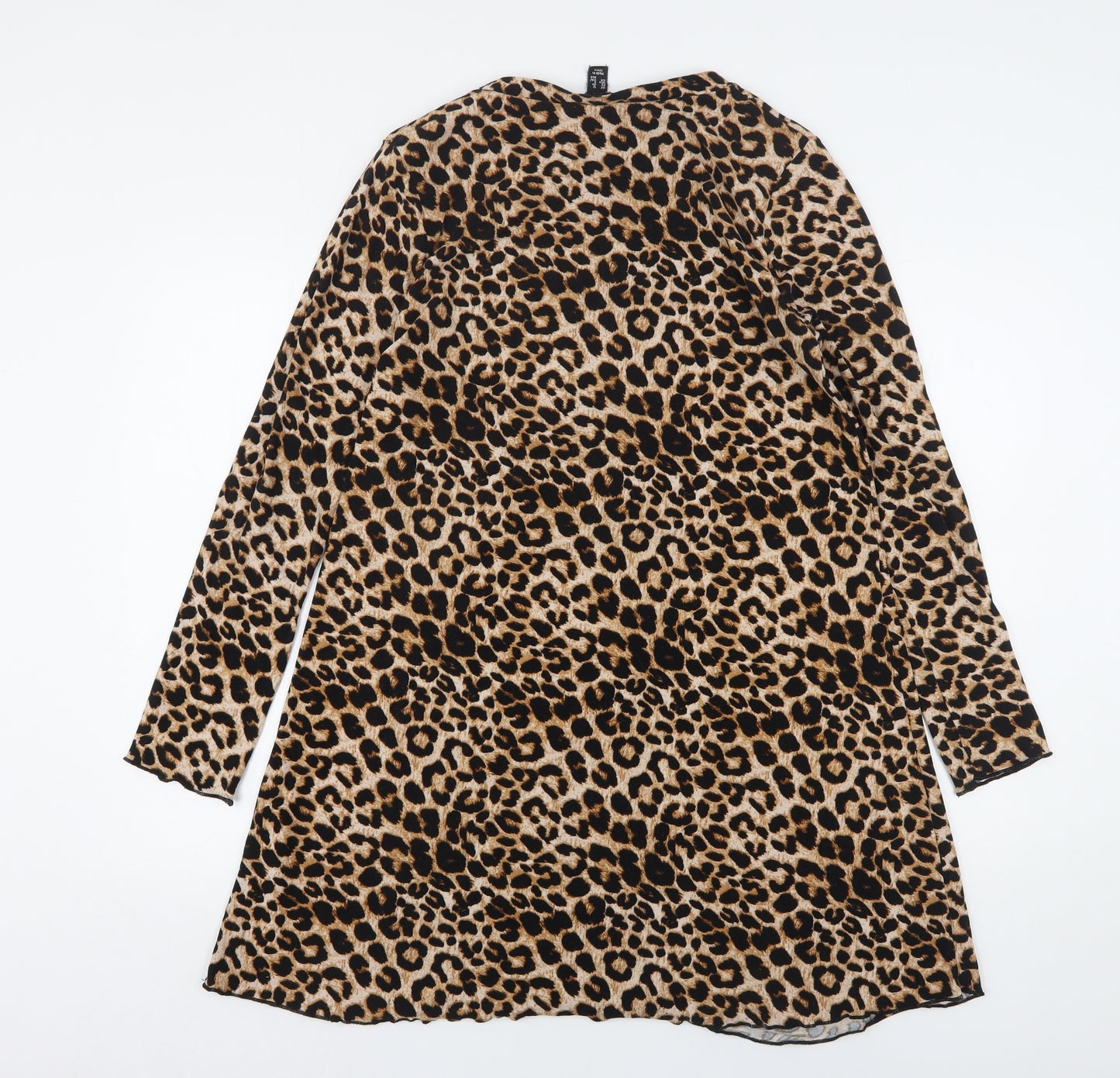 Topshop Womens Multicoloured Animal Print Polyester A-Line  Size 12  Round Neck