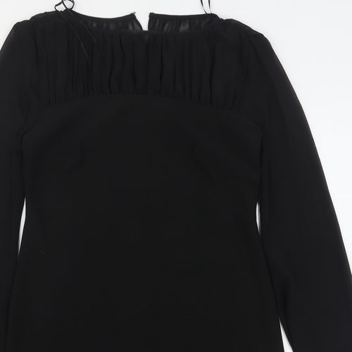 Taylor  Womens Black  Polyester Sheath  Size S  Round Neck
