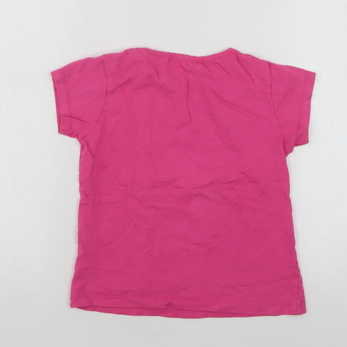 Disneyland  Girls Pink  Cotton Basic T-Shirt Size 8 Years Round Neck