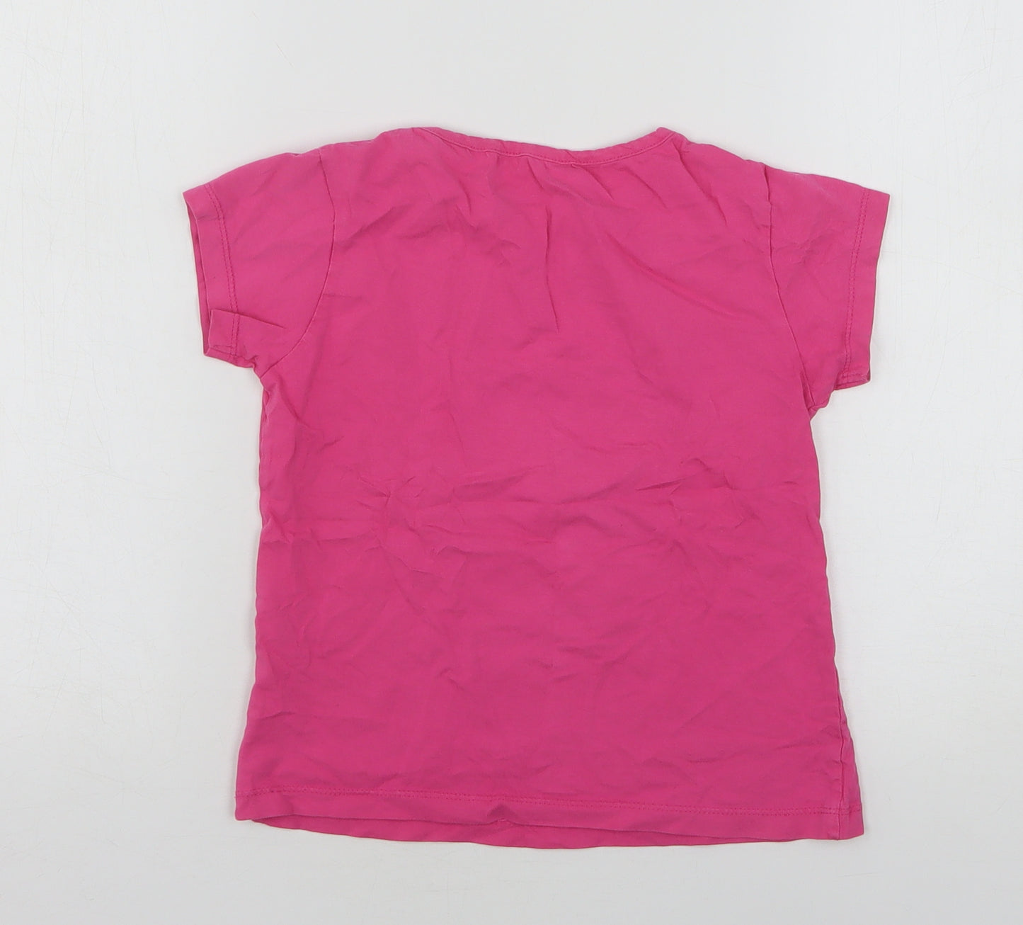 Disneyland  Girls Pink  Cotton Basic T-Shirt Size 8 Years Round Neck