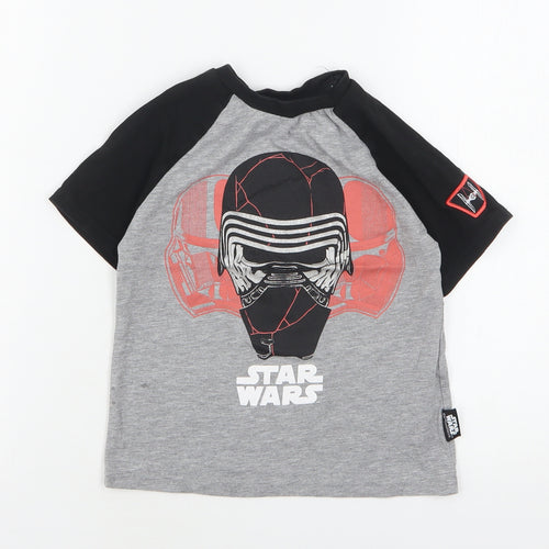 Disney Boys Multicoloured  Polyester Basic T-Shirt Size 4 Years Round Neck  - Star Wars