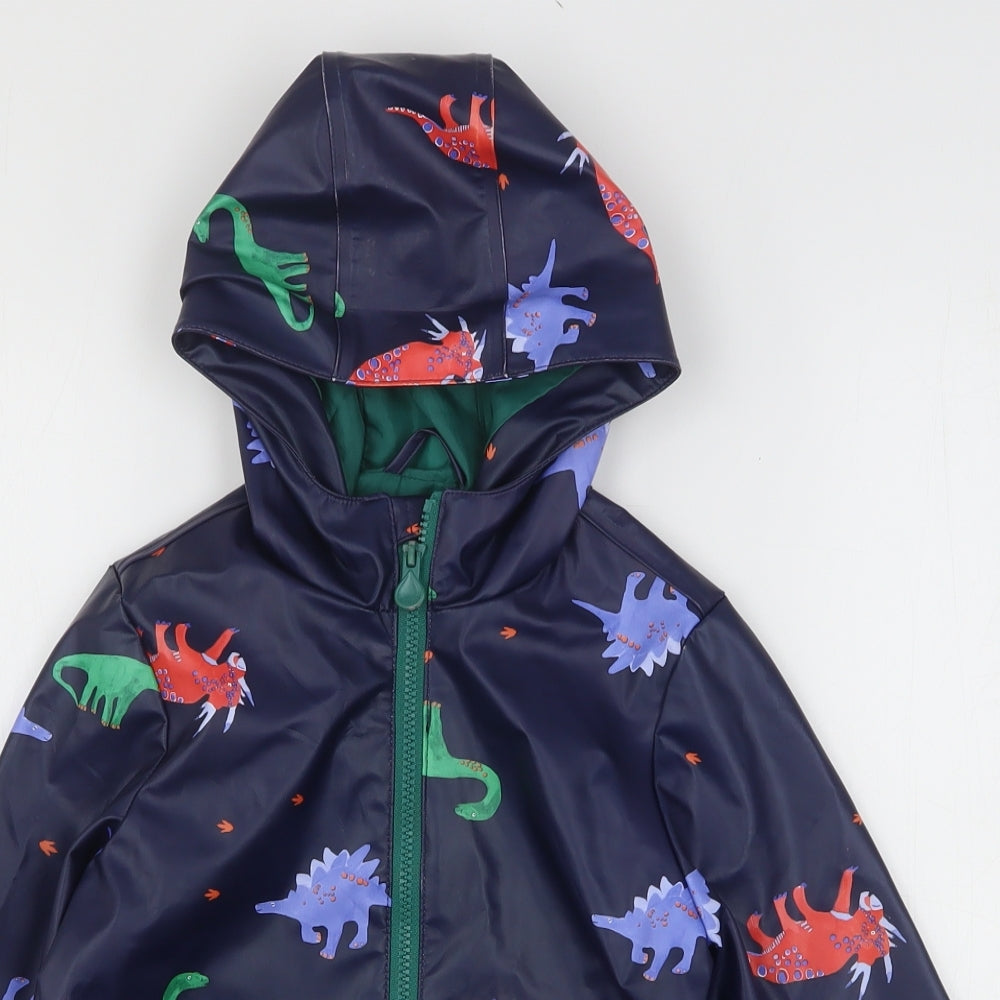 Joules Boys Blue Geometric  Rain Coat Coat Size 5 Years   - Dinosaurs