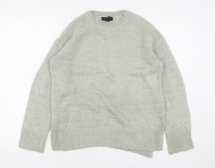 New Look Womens Grey Round Neck  Acrylic Pullover Jumper Size S