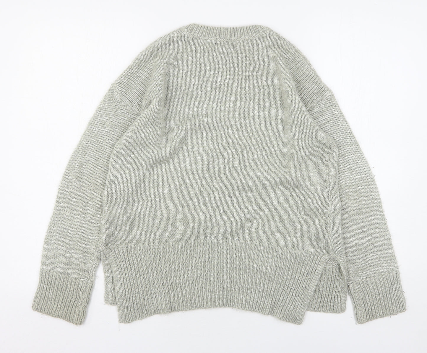New Look Womens Grey Round Neck  Acrylic Pullover Jumper Size S