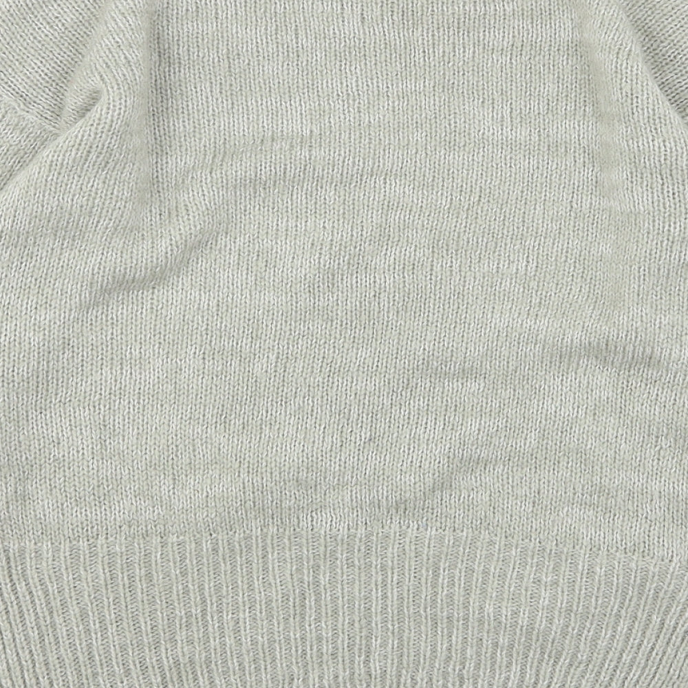 New Look Womens Grey Round Neck  Acrylic Pullover Jumper Size S