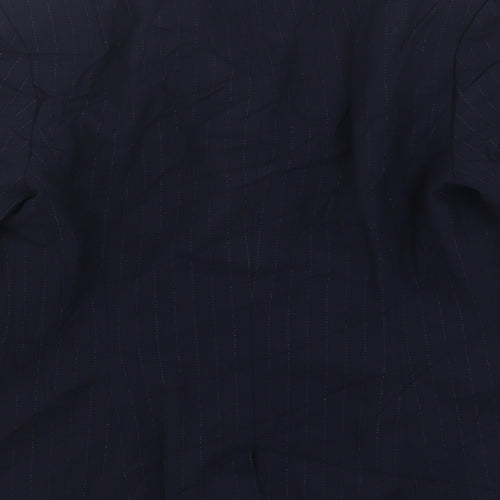 NEXT Womens Blue Striped Polyester Jacket Suit Jacket Size 12