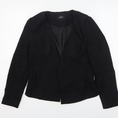 Papaya Womens Black  Polyester Jacket Blazer Size 12