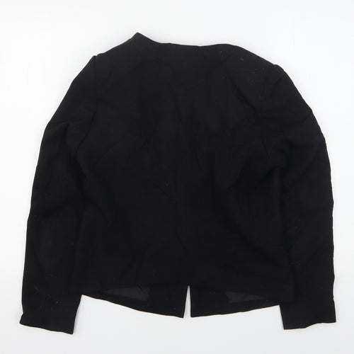 Papaya Womens Black  Polyester Jacket Blazer Size 12