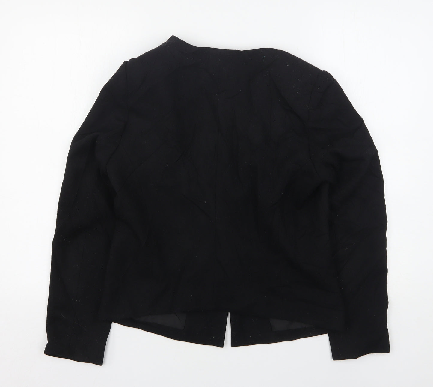 Papaya Womens Black  Polyester Jacket Blazer Size 12