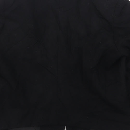 Papaya Womens Black  Polyester Jacket Blazer Size 12