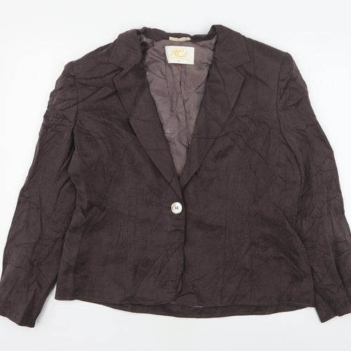 Country Casuals Womens Brown  Cupro Jacket Suit Jacket Size 18
