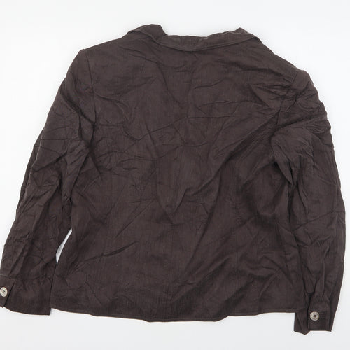 Country Casuals Womens Brown  Cupro Jacket Suit Jacket Size 18