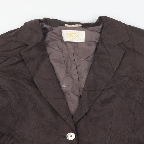 Country Casuals Womens Brown  Cupro Jacket Suit Jacket Size 18