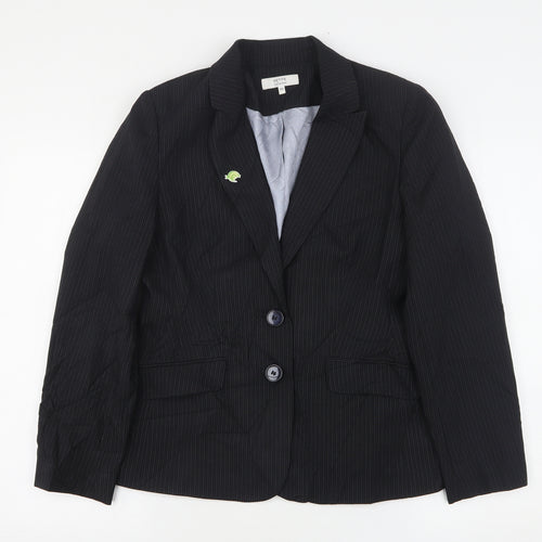 Debenhams Womens Black Striped Polyester Jacket Suit Jacket Size 10