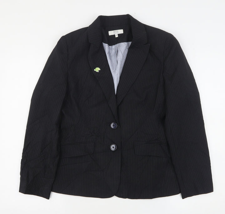 Debenhams Womens Black Striped Polyester Jacket Suit Jacket Size 10
