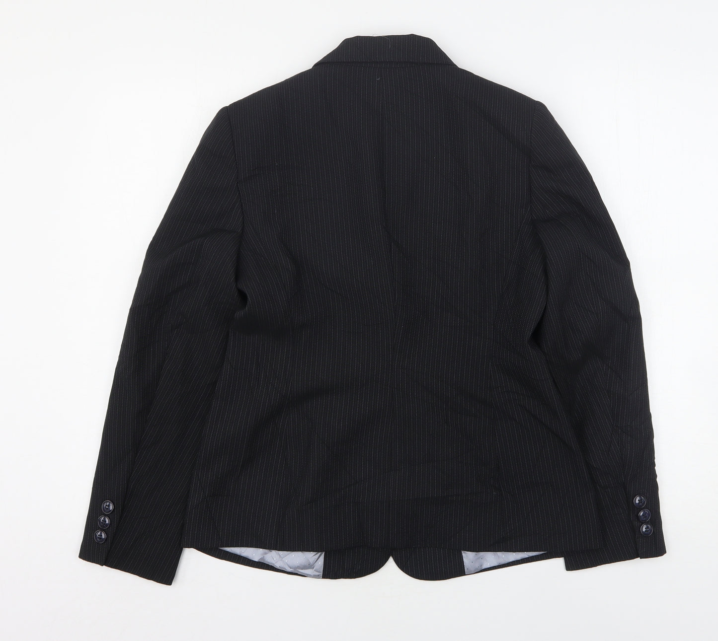 Debenhams Womens Black Striped Polyester Jacket Suit Jacket Size 10