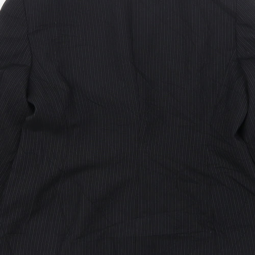 Debenhams Womens Black Striped Polyester Jacket Suit Jacket Size 10