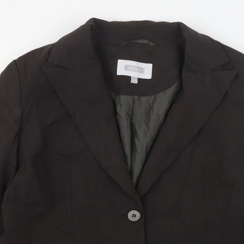 NEXT Womens Brown  Polyester Jacket Suit Jacket Size 14