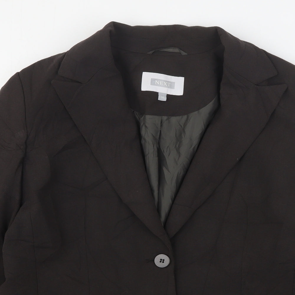 NEXT Womens Brown  Polyester Jacket Suit Jacket Size 14