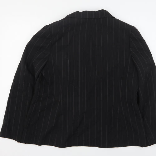 Dorothy Perkins Womens Black Striped Polyester Jacket Suit Jacket Size 18