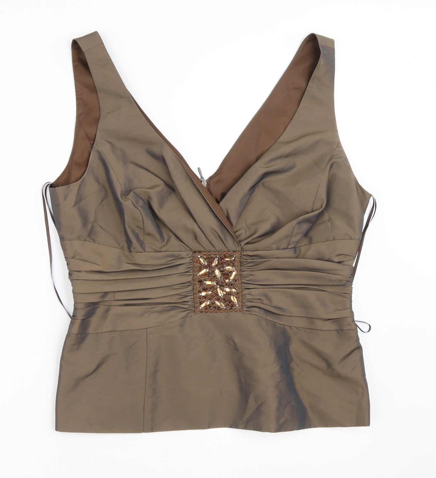 NEXT Womens Brown  Nylon Camisole Tank Size 16 V-Neck