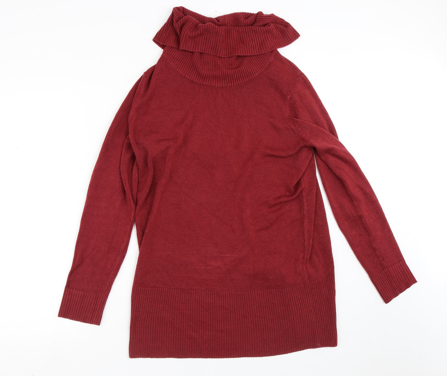 Papaya Womens Red High Neck  Acrylic Pullover Jumper Size 14