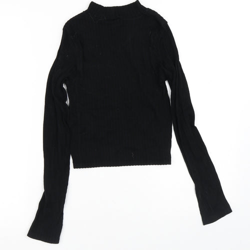 Stradivarius Womens Black Crew Neck  Viscose Pullover Jumper Size XS